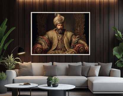 Ottoman Throne Canvas Framed Print – Suleiman The Magnificent Historical Wall Art