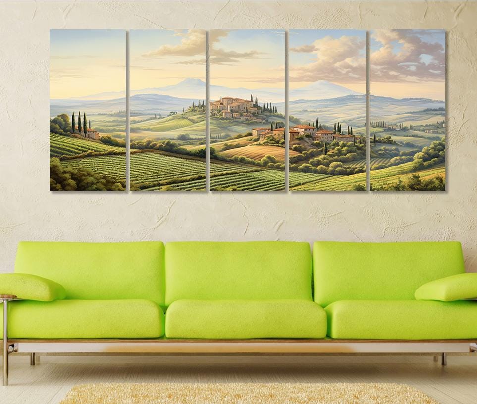 Tuscany Canvas Print - Large Panoramic Cotton Canvas Art | Framed Gallery Wrapped Wall Decor