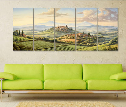 Tuscany Canvas Print - Large Panoramic Cotton Canvas Art | Framed Gallery Wrapped Wall Decor