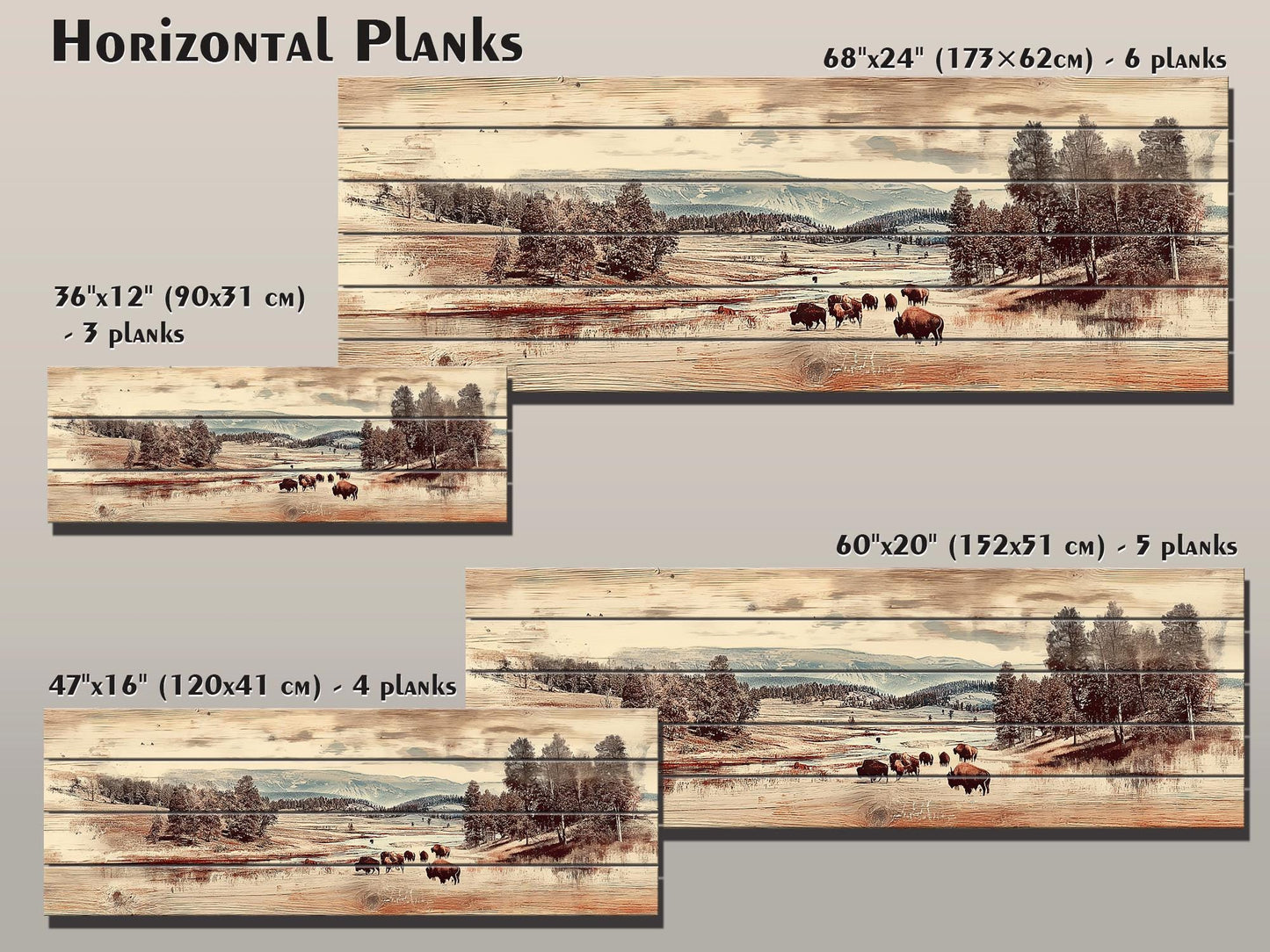 Yellowstone Wood Print – Rustic Wall Decor on Natural Wood Art Panel