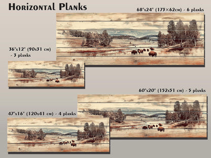 Yellowstone Wood Print – Rustic Wall Decor on Natural Wood Art Panel