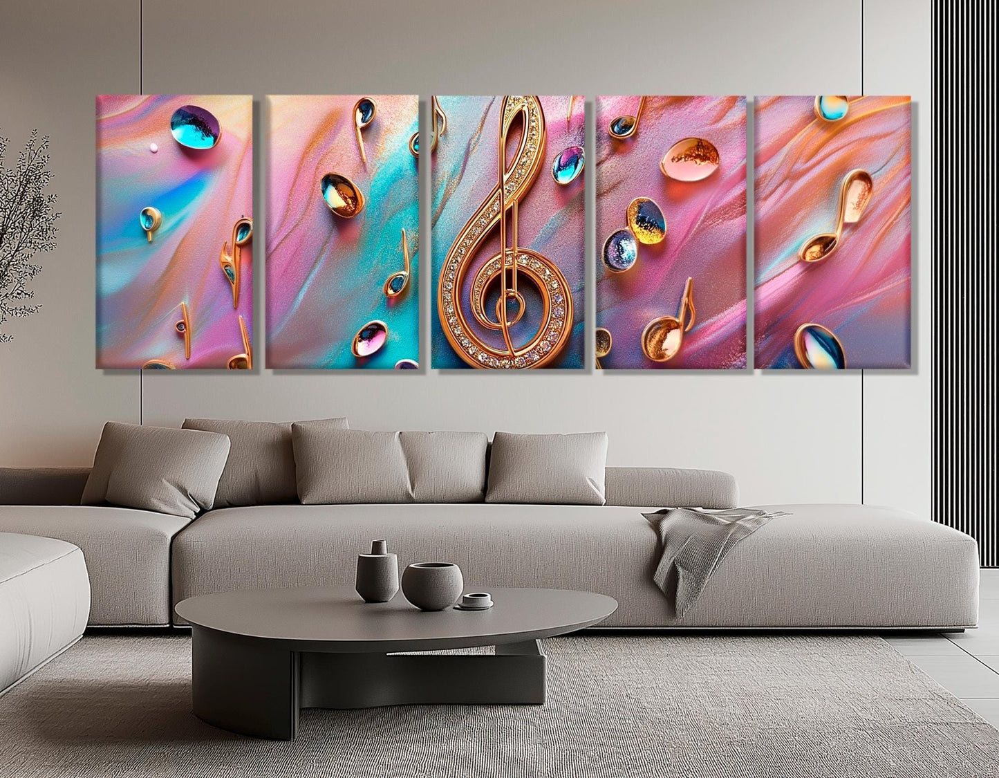 Music Wall Art - Treble Clef Canvas Print | Abstract Music Art, Ready to Hang