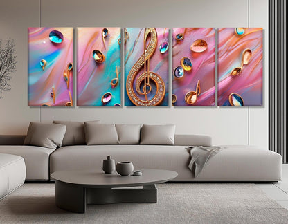 Music Wall Art - Treble Clef Canvas Print | Abstract Music Art, Ready to Hang