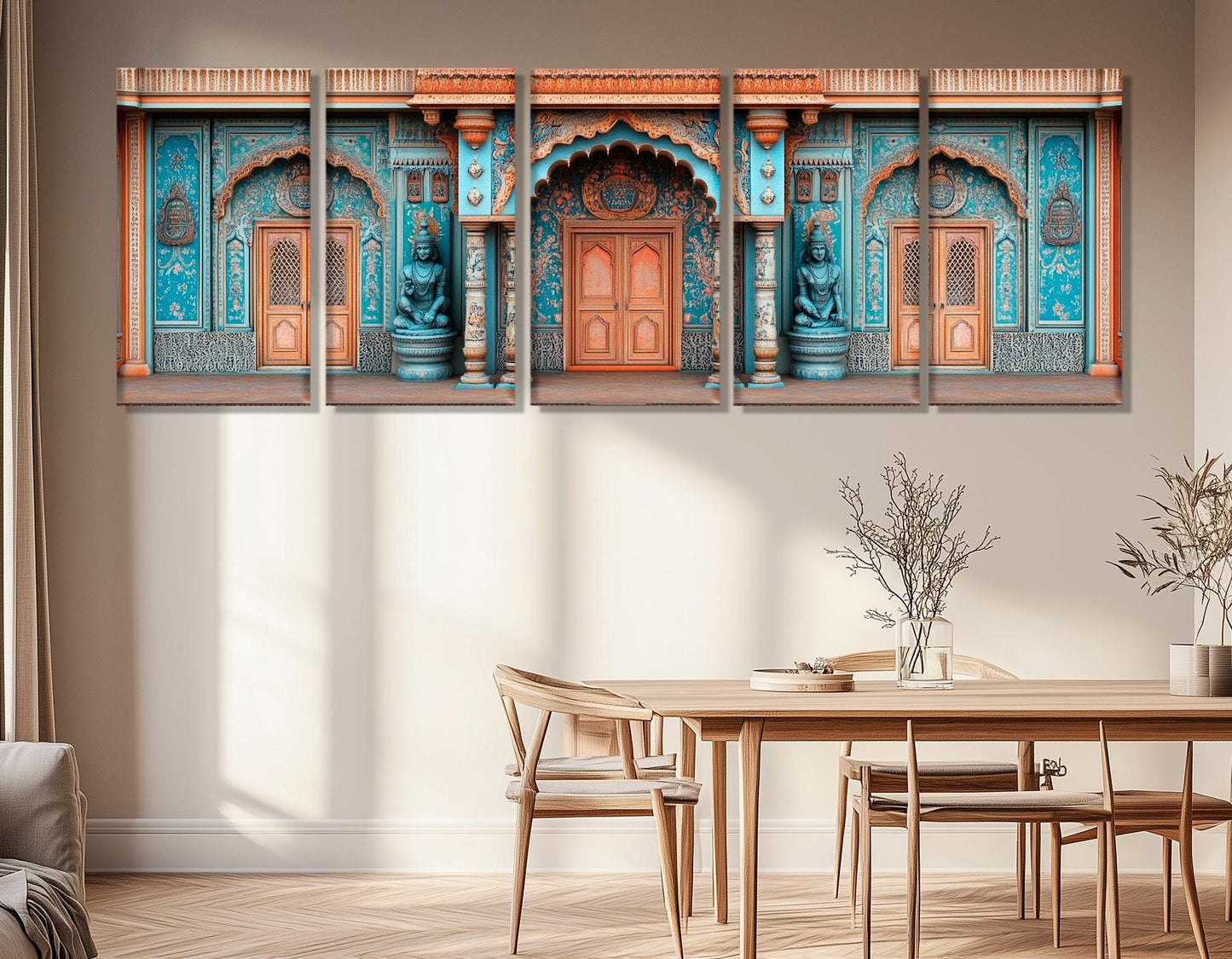 Madhubani Doors Canvas | Indian Wall Art - Framed Cotton Canvas Print, Ready to Hang