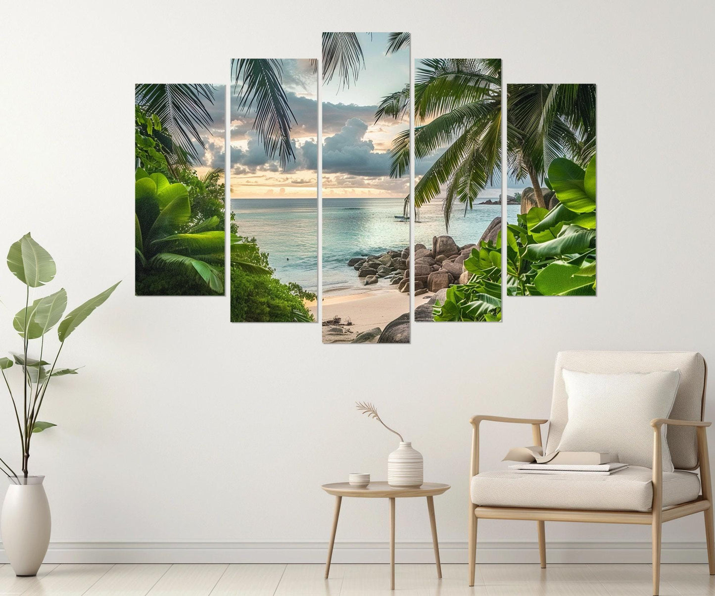 Tropical Canvas Print, Palm Trees Print, Tropical Wall Decor, Palms Painting, Tropical Wall Art, Green Wall Decor, Framed and Ready to Hang