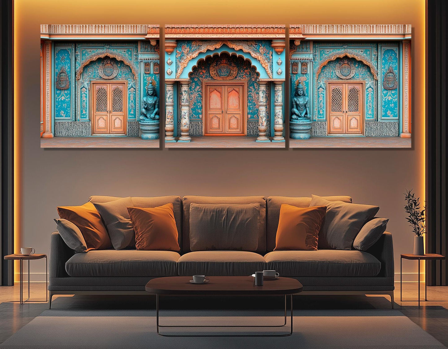 Madhubani Doors Canvas | Indian Wall Art - Framed Cotton Canvas Print, Ready to Hang