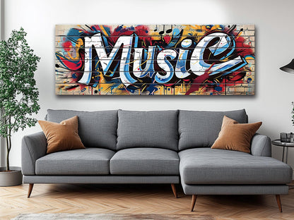Graffiti Wood Art – Colorful Urban Wall Decor | Natural Wood Print, Ready to Hang