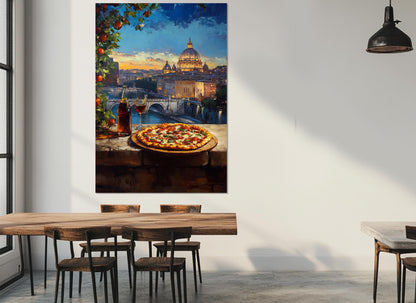 Pizza Wall Art – Scenic Italian Canvas Print | Framed Ready to Hang Decor