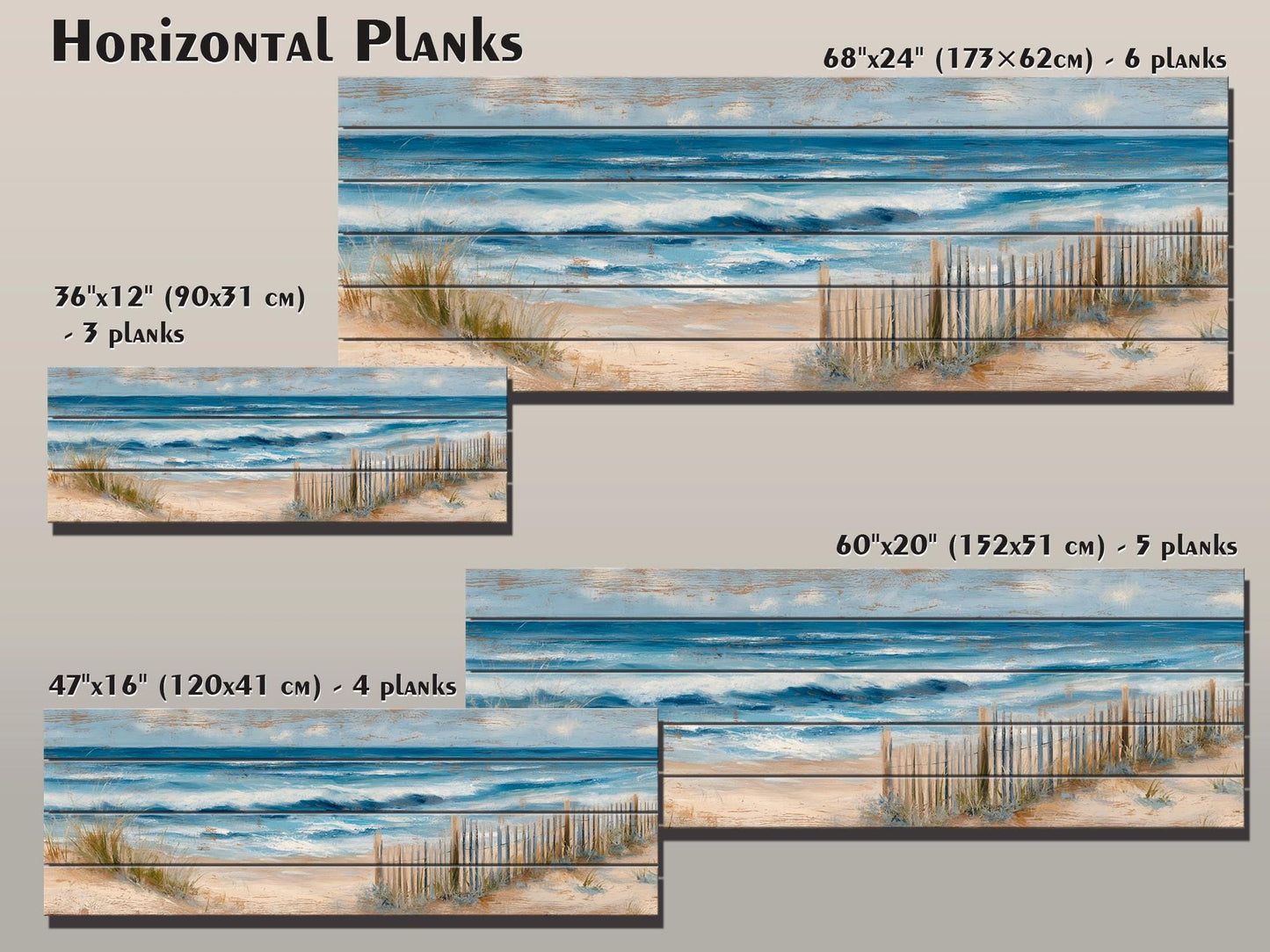 Serene Coastal Scene with Rolling Waves and Sandy Dunes Print on Wood, Seaside Grass, Beach Wall Art, Beach Cabin Decor, Wood Wall Art