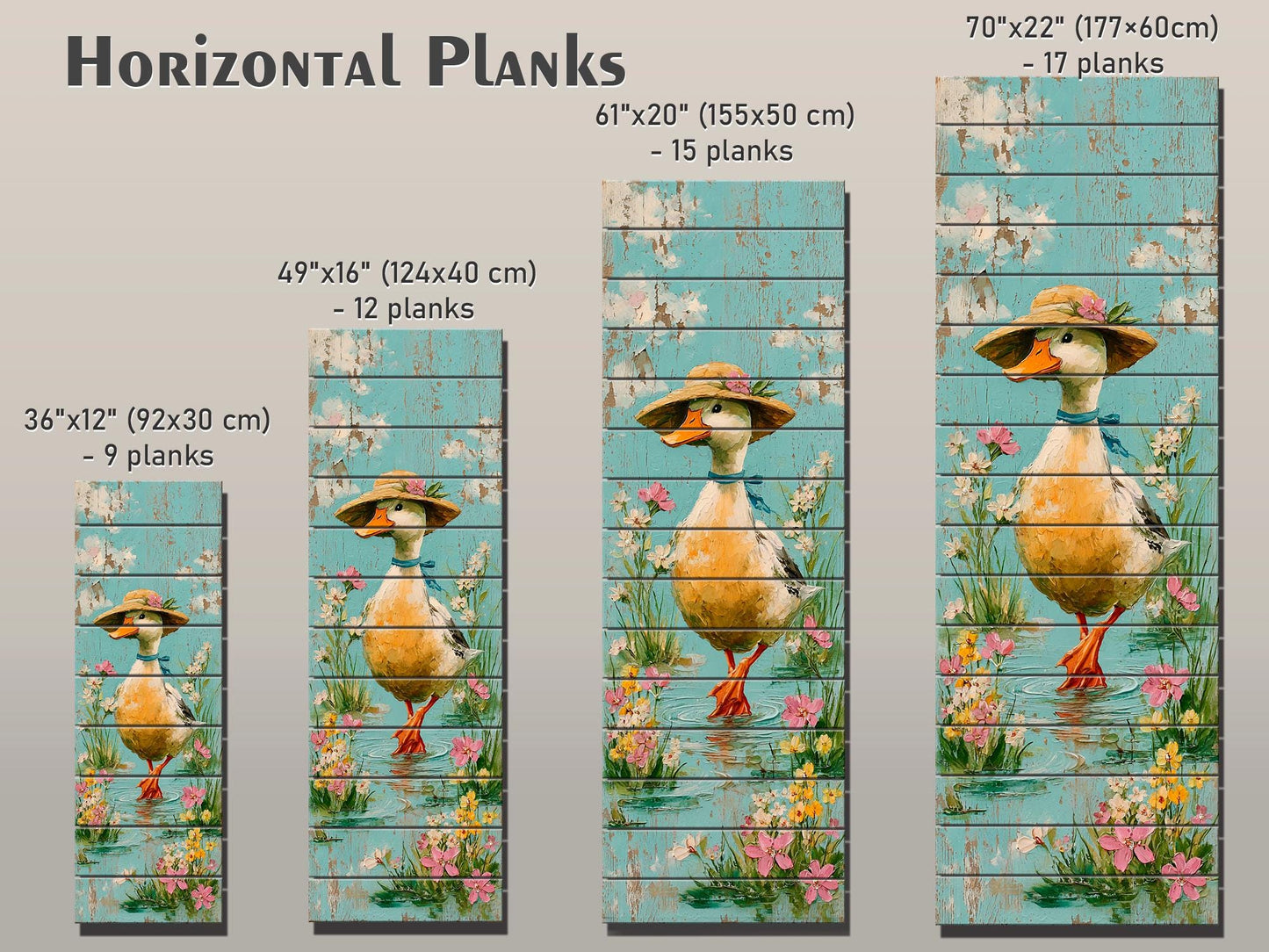 Rustic Wood Wall Art – Country Duck Decor on Wood Plank – Farmhouse Wall Art