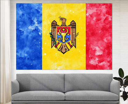 Moldova Flag Canvas - Framed Cotton Canvas Print | Ready to Hang Wall Art