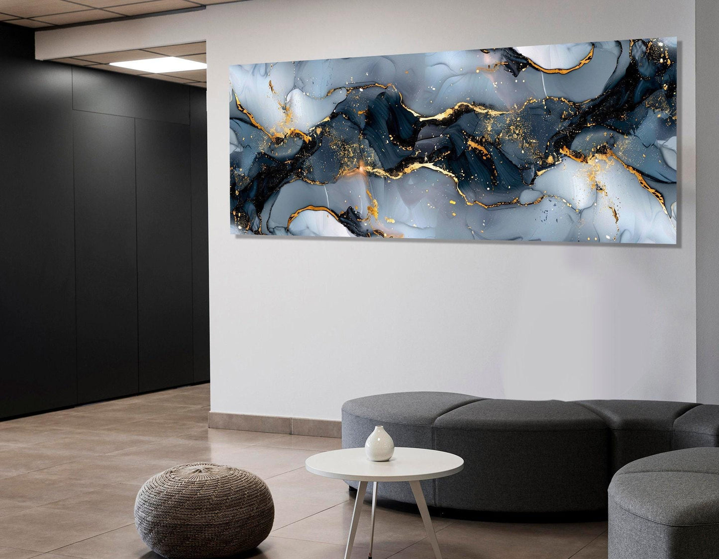 Contemporary Marble Canvas - Wide Modern Wall Art | Framed & Ready to Hang