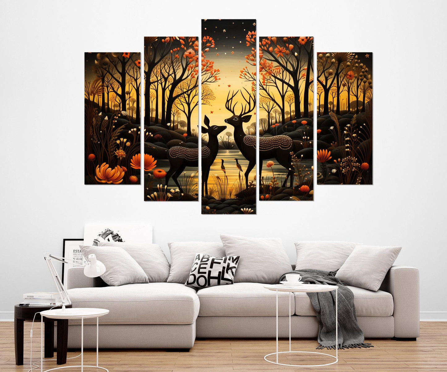 Fantasy Deer Canvas Print - Framed Canvas Print | Deer Wall Art in Forest Decor