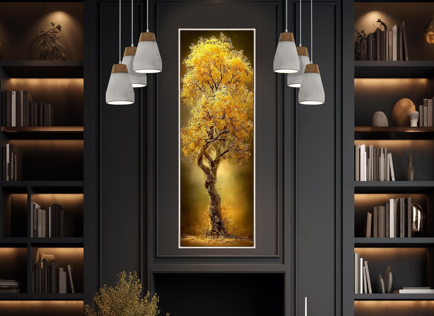 Golden Tree Canvas Print, Golden Tree Art, Modern Rustic Wall Decor, Framed & Ready to Hang