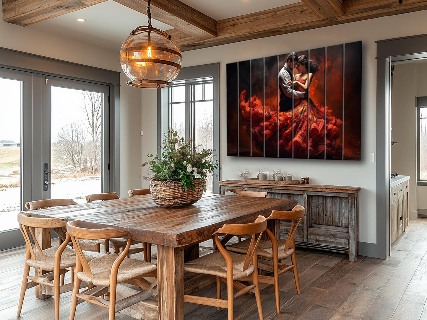Wood Wall Art – Flamenco Dance Print | Vintage Dance Art on Natural Wood
