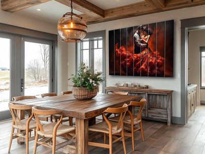 Wood Wall Art – Flamenco Dance Print | Vintage Dance Art on Natural Wood