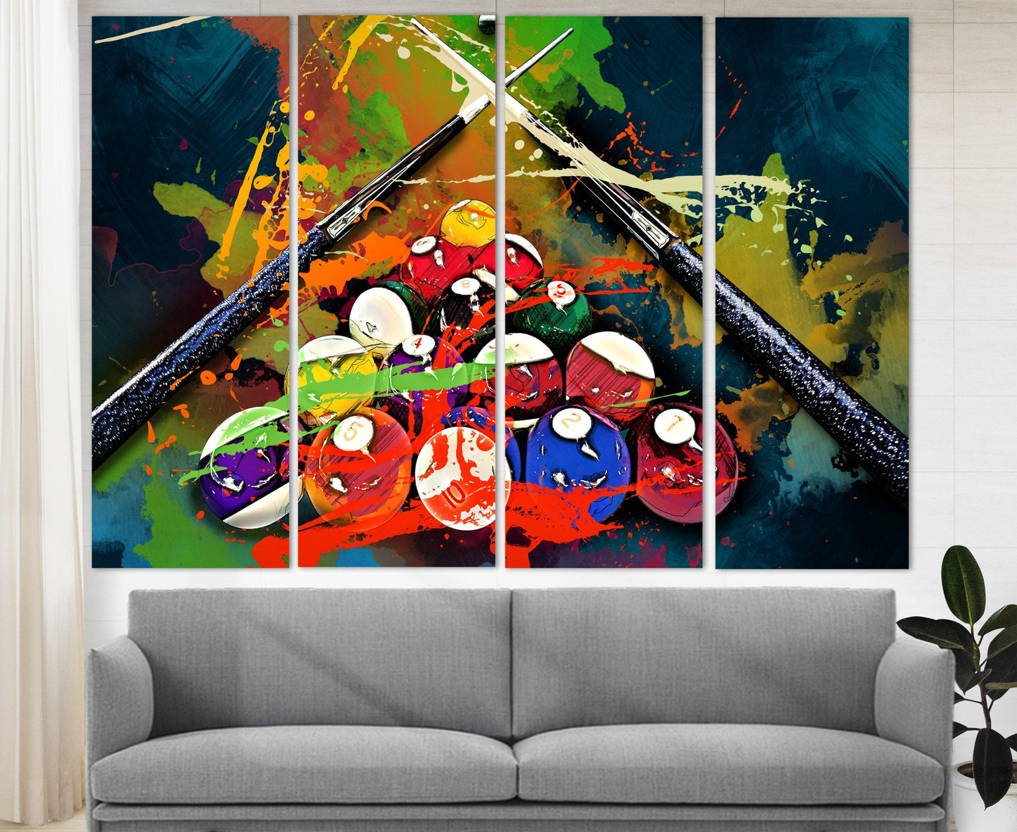Billiards Canvas Art – High Quality Durable Gallery Wrapped Canvas Print For Game Room Decor