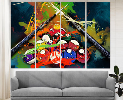 Billiards Canvas Art – High Quality Durable Gallery Wrapped Canvas Print For Game Room Decor