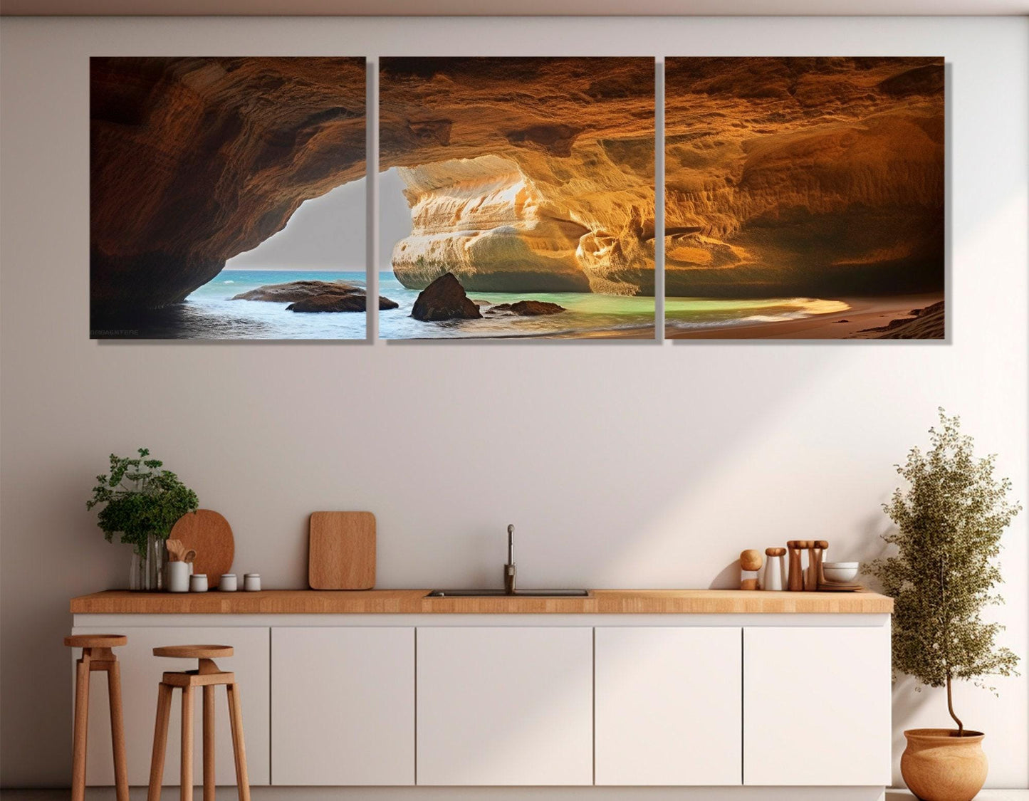 Benagil Cave Canvas Print – Large Portugal Wall Decor | Ready to Hang Framed Art