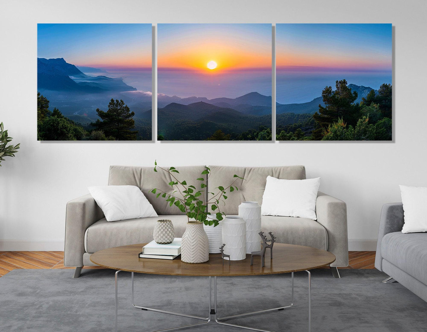 Sunset Canvas Print - Scenic Ocean Sunset with Gallery Wrapped Cotton Canvas Art