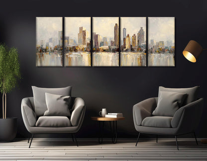 Atlanta Skyline Canvas - Rustic Wall Art | Framed Cotton Canvas Print, Ready to Hang