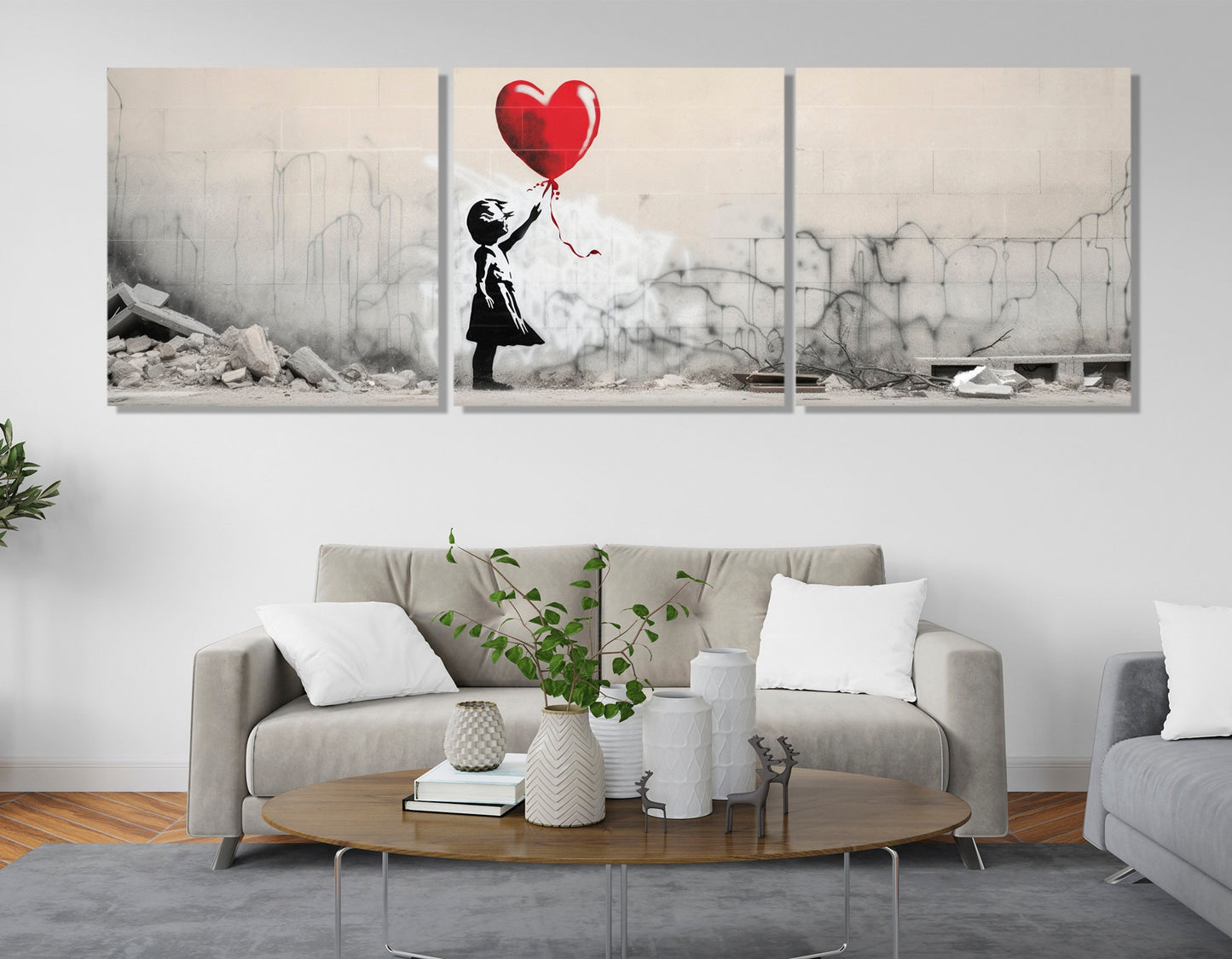 Banksy Style Canvas – Balloon Girl Print | Framed Canvas Art, Ready to Hang