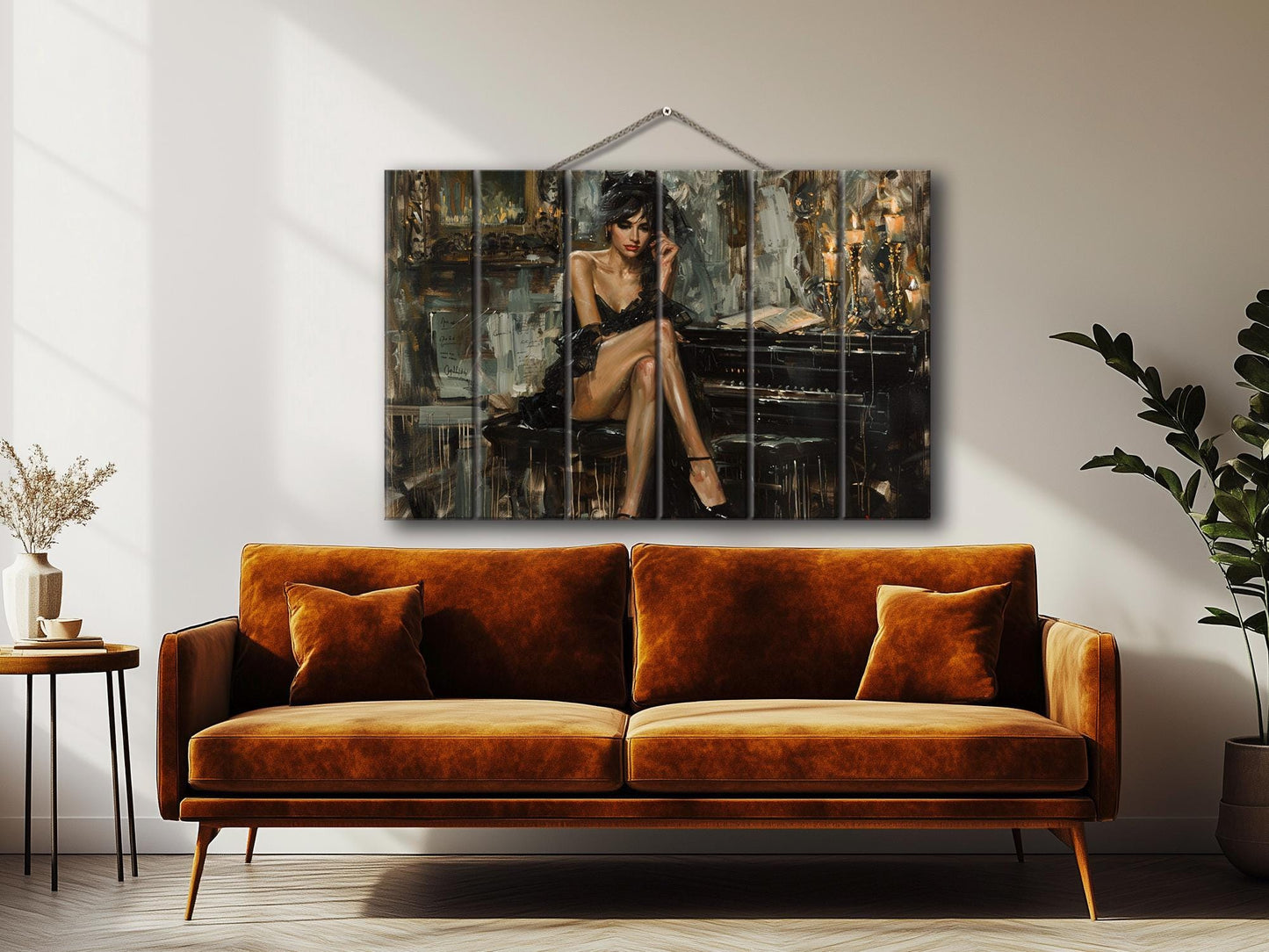 Wood Wall Art - Sexy Woman Poster in Boldini Style | Natural Wood Print, Ready to Hang Decor