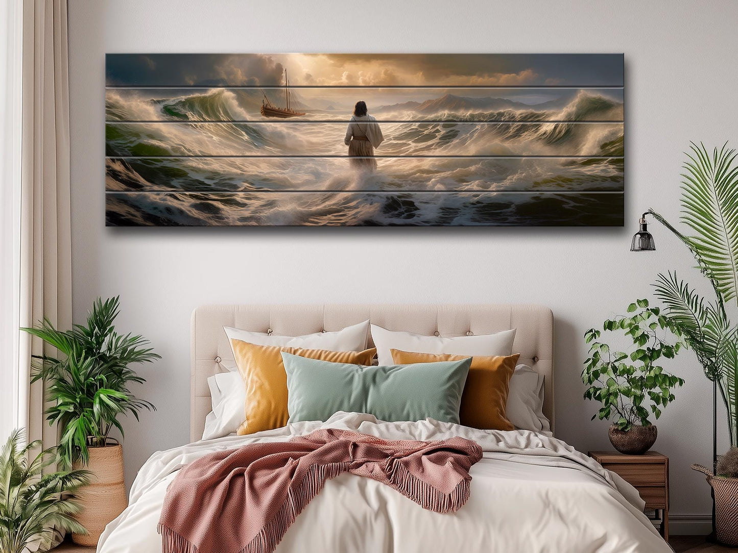 Jesus Wood Wall Art - Rustic Wood Plank Art | Christian Gift Idea & Religious Wall Decor