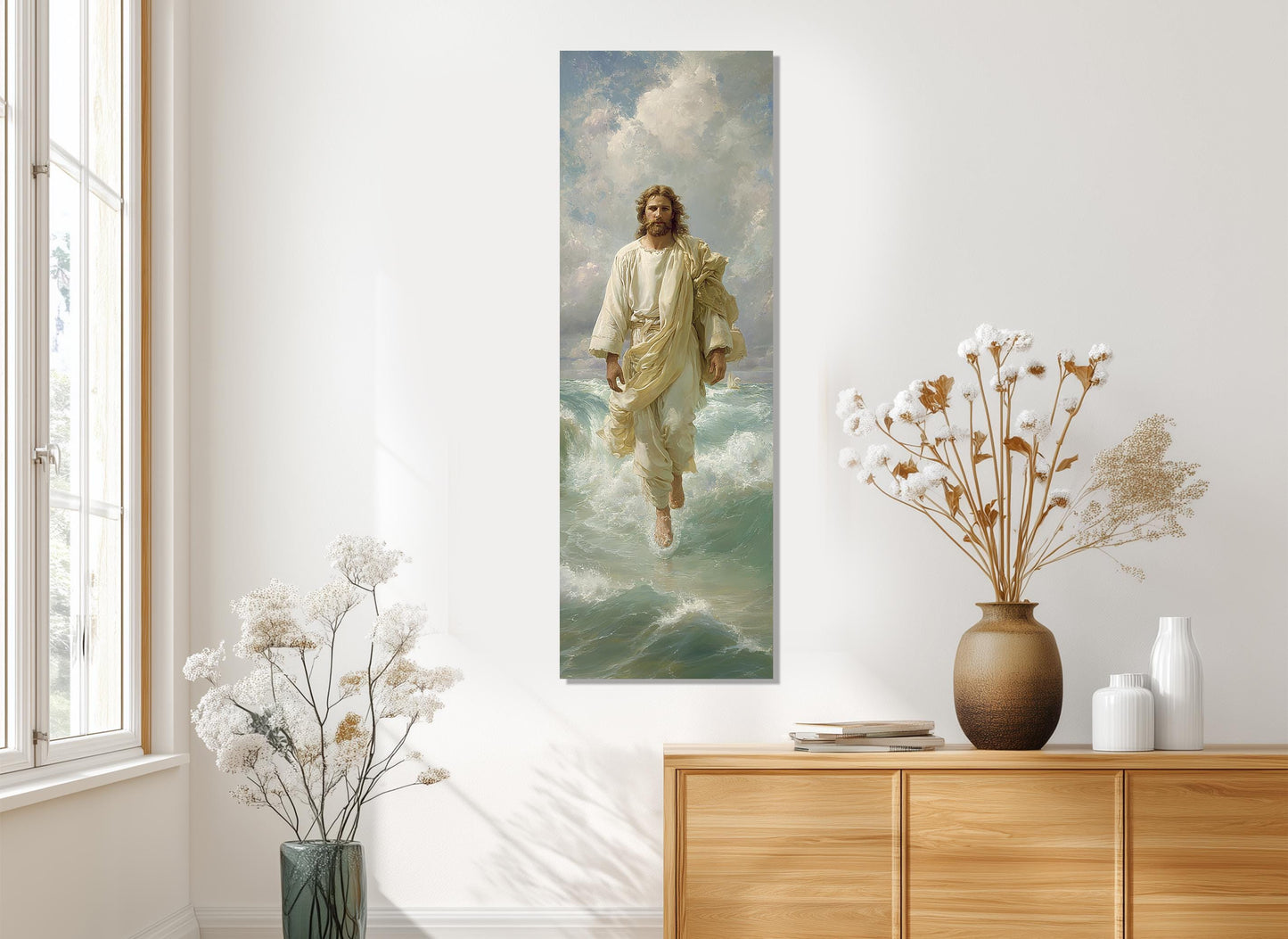 Jesus Walking Canvas Print - Divine Wall Art | Framed & Ready to Hang