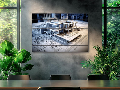 Architect Wood Print – Modern Architect Art | Natural Wood Wall Art Decor