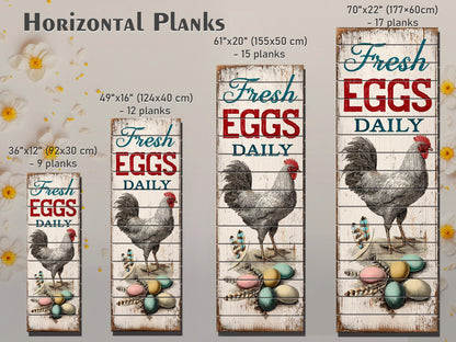 Fresh Eggs Wood Sign – Rustic Kitchen Decor With Distressed Wood Wall Art