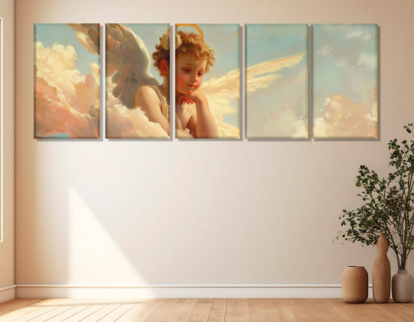 Cupid Canvas Print, Cupid Painting in William Bouguereau Style, Angels Wall Art, Cupidon Canvas Print, Framed and Ready to Hang
