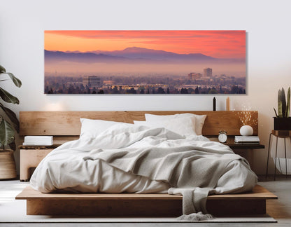 Fresno Sunset Canvas Print – Abstract Cityscape, Framed & Ready to Hang