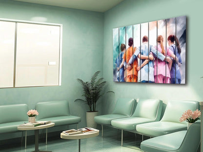 Doctors Wall Art – Modern Hospital Wall Decor on UV Printed Wood Planks