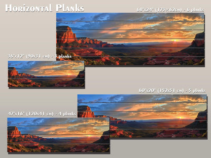 Red Rocks Wood Print – Arizona Wall Art | Rustic Desert Landscape Decor on Natural Wood