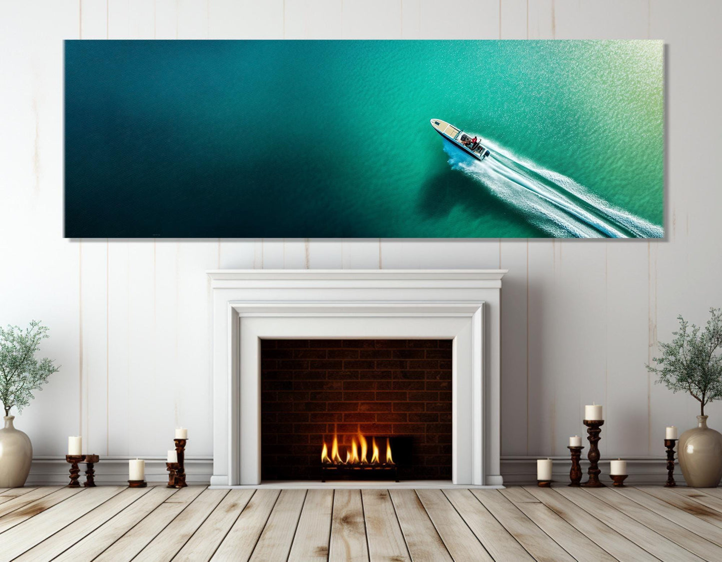 Aerial Seascape Canvas Print – Framed Cotton Canvas | Nautical Wall Art Ready to Hang