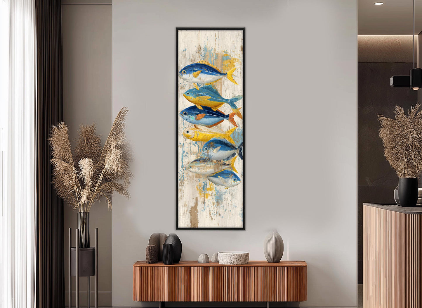 Fish Canvas Print - Colorful Nautical Wall Art | Rustic Coastal Decor, Ready to Hang