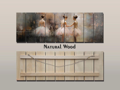 Wood Wall Art - Expressive Ballerina Print on Wood | Handcrafted Ballet Art Decor