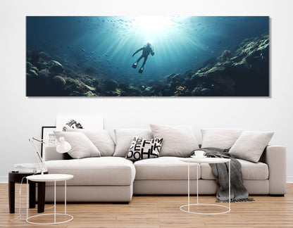 Diving Canvas Print – Large Underwater Wall Art | Ready To Hang Gallery Wrapped Canvas