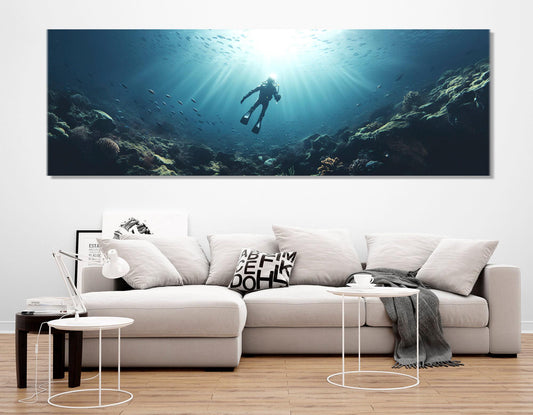Diving Canvas Print – Large Underwater Wall Art | Ready To Hang Gallery Wrapped Canvas