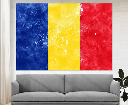 Romania Flag Canvas Print - Framed Romania Wall Art | Ready to Hang Cotton Canvas