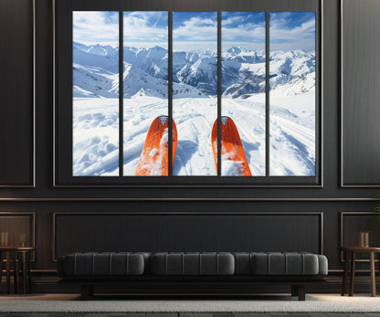 Skiing Wall Art - POV Ski Riding Canvas Print | Framed Ski Instructor Gift