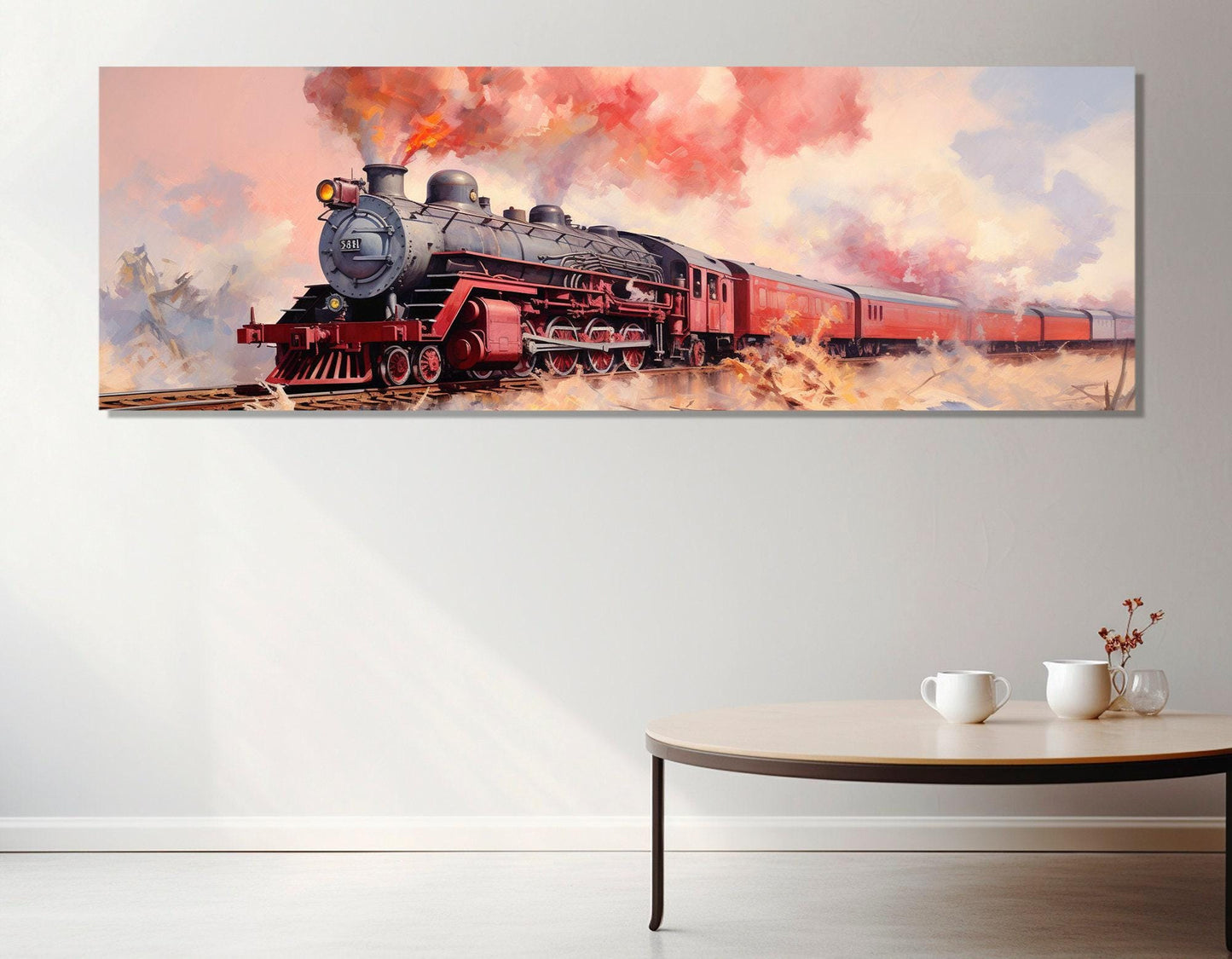 Steam Train Canvas Print - Vintage Train Art On Cotton Canvas | Framed Ready To Hang