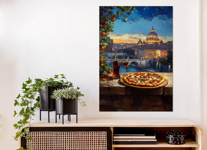 Pizza Wall Art – Scenic Italian Canvas Print | Framed Ready to Hang Decor