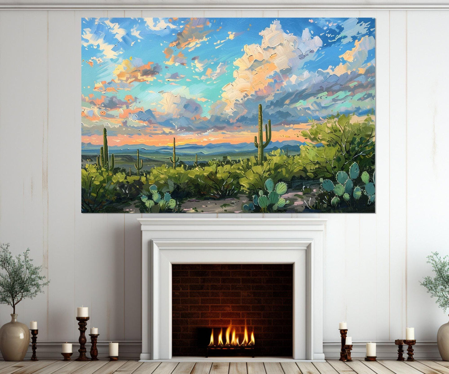 Arizona Desert Canvas Print - Watercolor Art | Framed Wall Art Ready to Hang