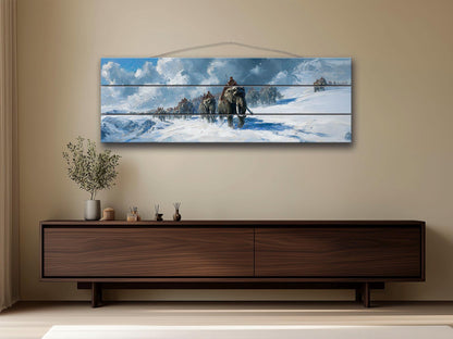 Hannibal Barca Wood Print – Alpine Crossing Historical Wall Art on Wood Panel