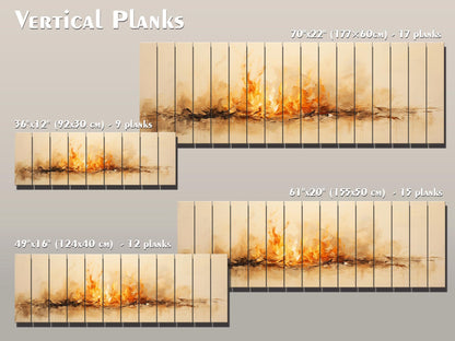 Fire Print Wood Art – Rustic Wall Decor on Natural Wood Plank Artwork