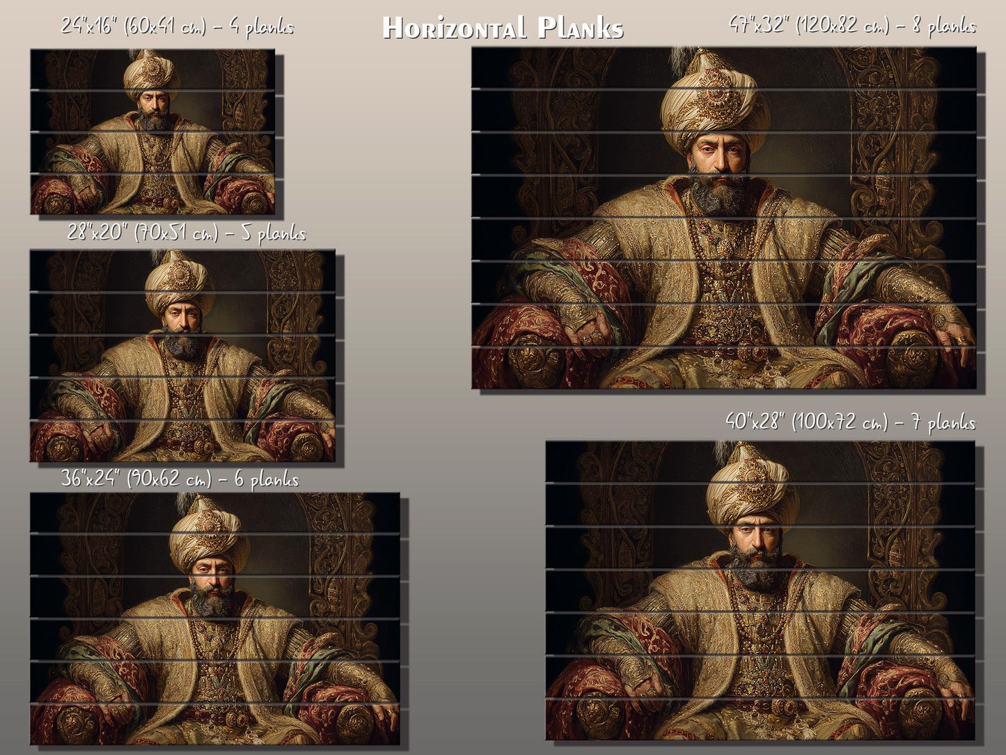 Suleiman Magnificent Ottoman Throne Print on Wood