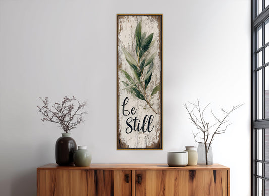 Rustic Canvas Print – Framed Canvas Art | Be Still Wall Decor Ready to Hang