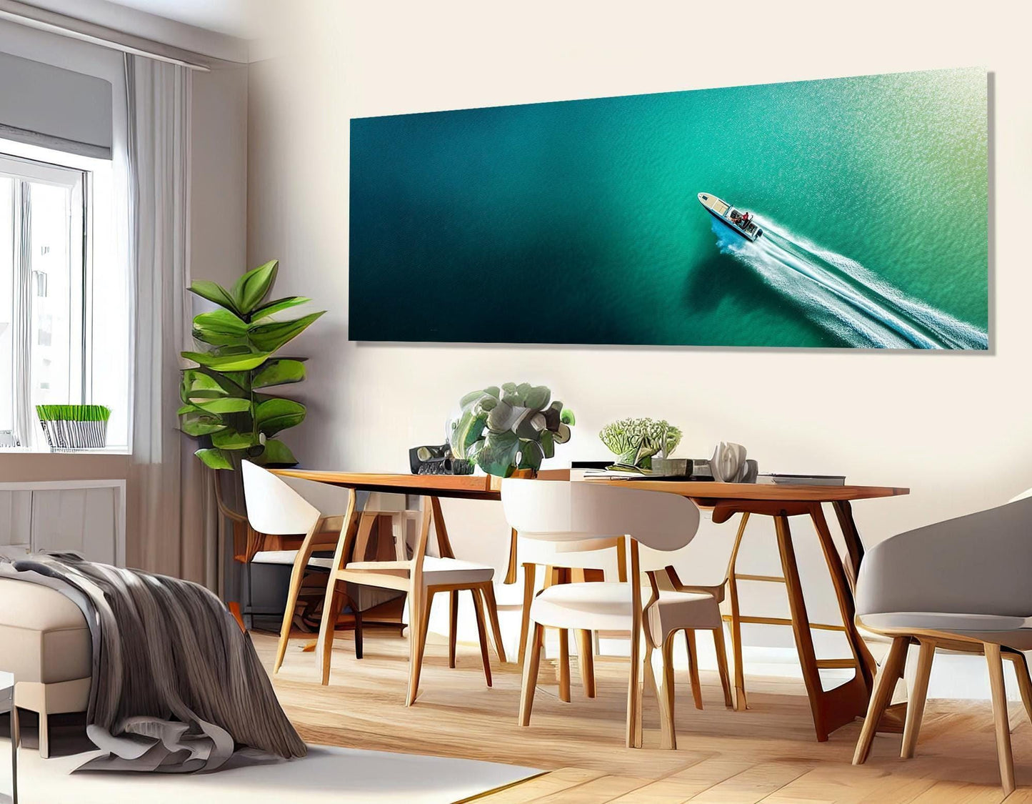 Aerial Seascape Canvas Print – Framed Cotton Canvas | Nautical Wall Art Ready to Hang